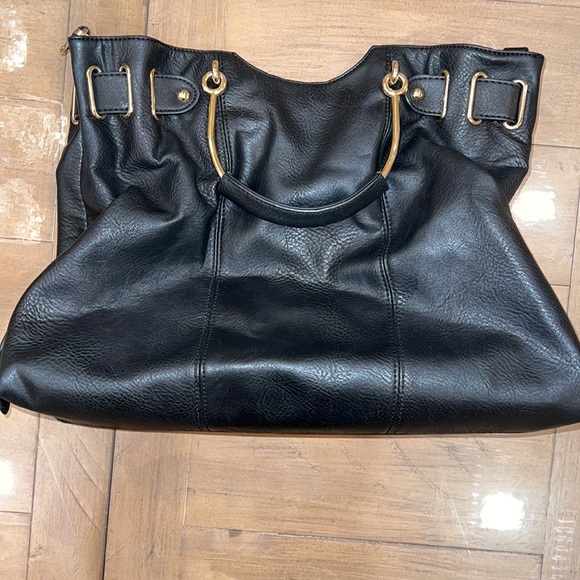 JustFab - Black Top Handle/Messenger Bag - Picture 1 of 4